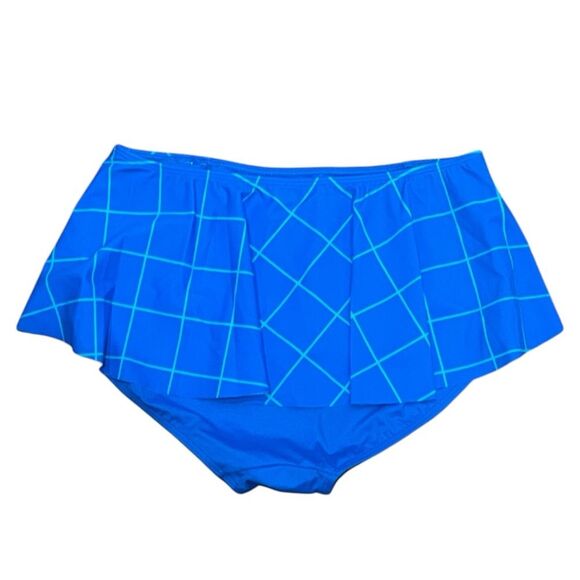 NWT Spanx Blue Flirty Skirted Swim Bikini Bottom. Size 12. ruffle swimsuit New - Picture 9 of 9